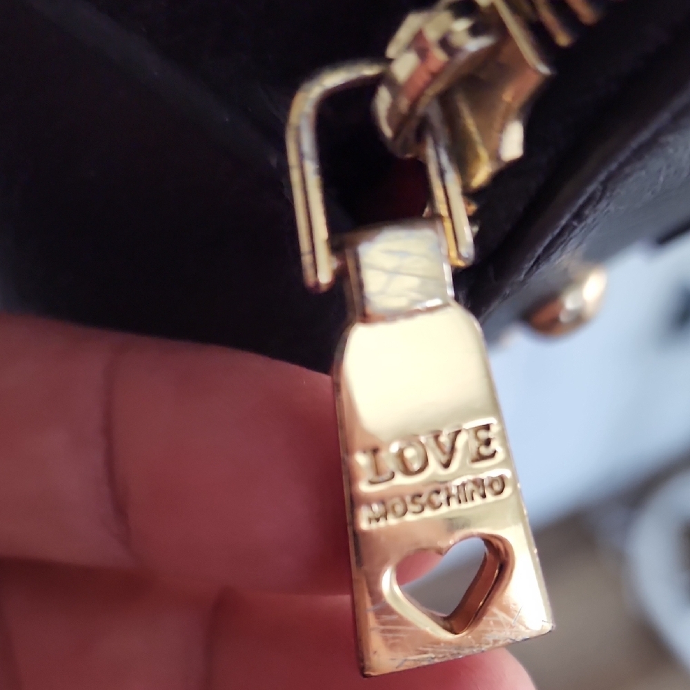 Love Moschino Black Studded Heart Backpack Gold Hardware Mini Bag OS - Picture 4 of 15